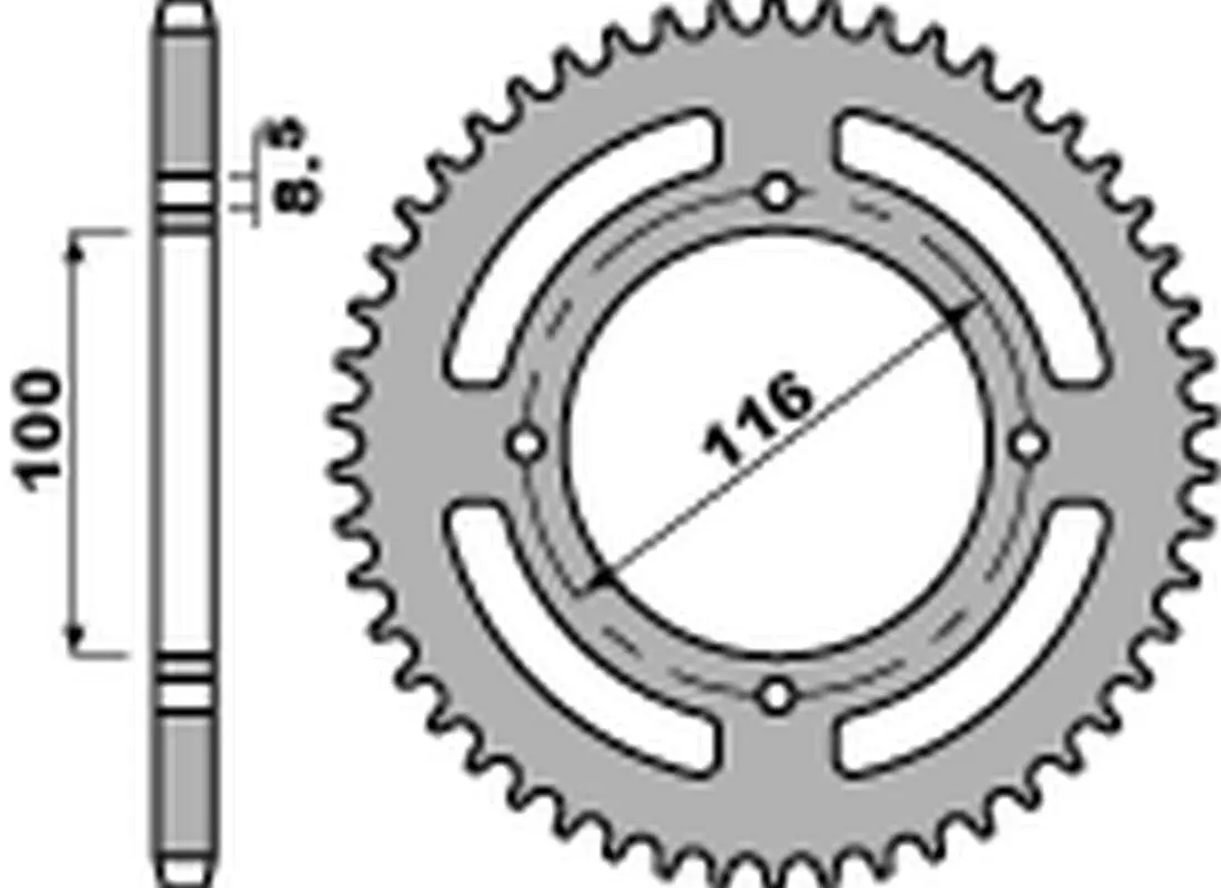 PBR zadní řetězové kolo 467 53 C45 KAWASAKI KX 80/85 '86-'12 (JTR461.53) (ŘETĚZ 420) (MADE IN ITALY) ( )