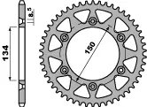 PBR zadní řetězové kolečko 489 45 C45 KAWASAKI KX/KXF (řetěz 520) (MADE IN ITALY) ( )