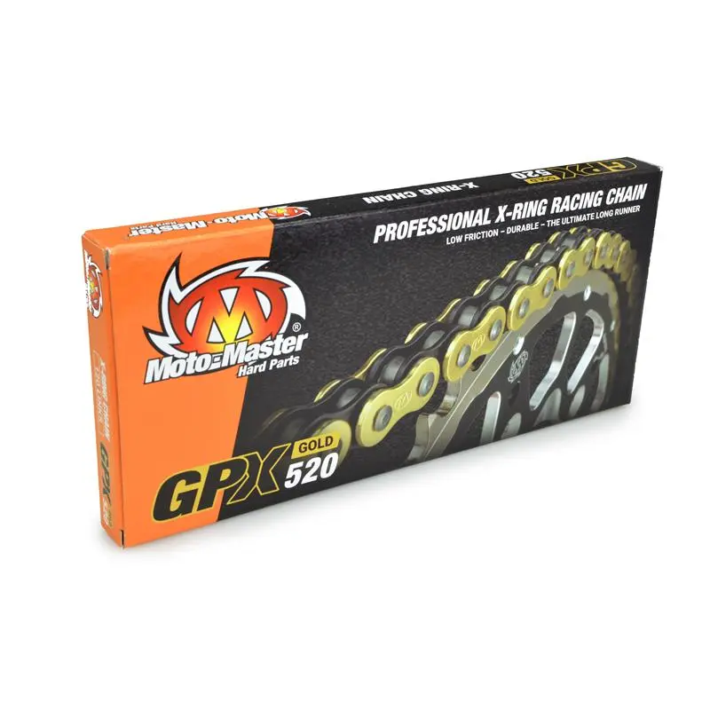 MOTO-MASTER hnací řetěz GPX-520G PROFESSIONAL MOTOCROSS / ENDURO závodní X-RING barva zlatá (120 článků, včetně spony) ( )