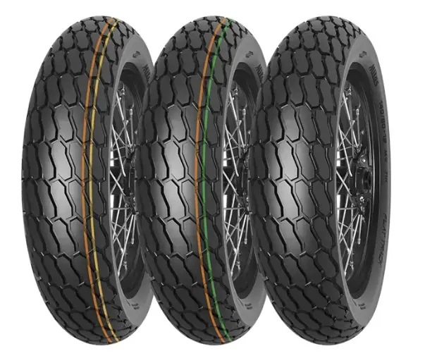 MITAS 130/80-19 (27X7-19) FT-18 FLAT TRACK NHS TT (ZELENÝ PROUŽEK) PŘEDNÍ/ZADNÍ DOT 2022 ( )