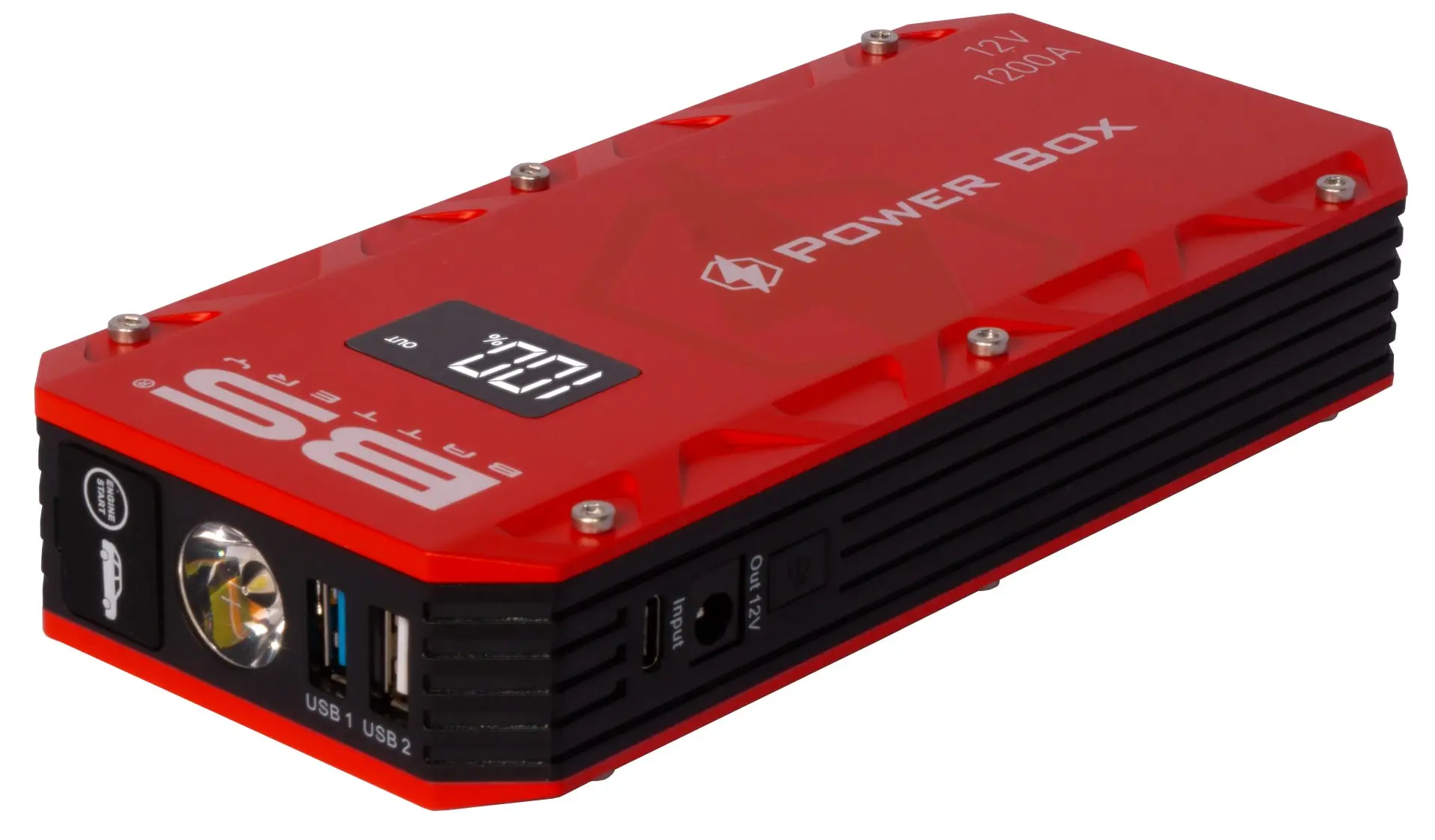 BS startovací zařízení POWER BOX PB-02 (JUMP STARTER, POWERBANK, BOOSTER) 12000mAh (44.4Wh) s baterkou (EL) (10) ( )