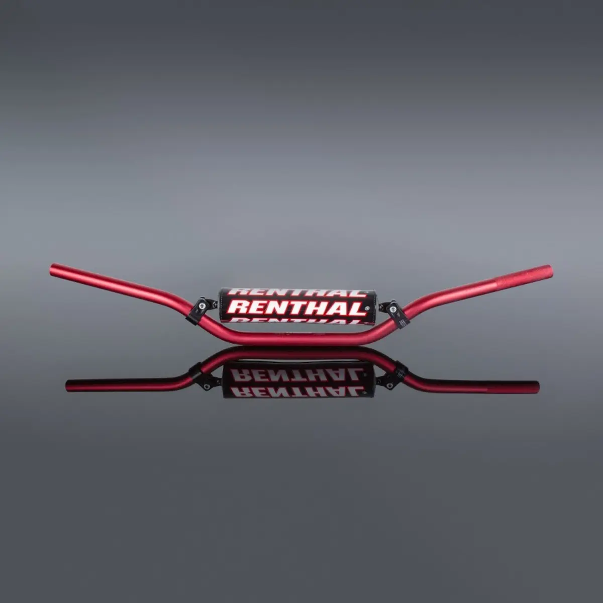 RENTHAL řidítka 7/8 (22mm) MX HANDLEBAR RED CR HIGH/RICKY JOHNSON PADDED barva červená s chráničem ( )