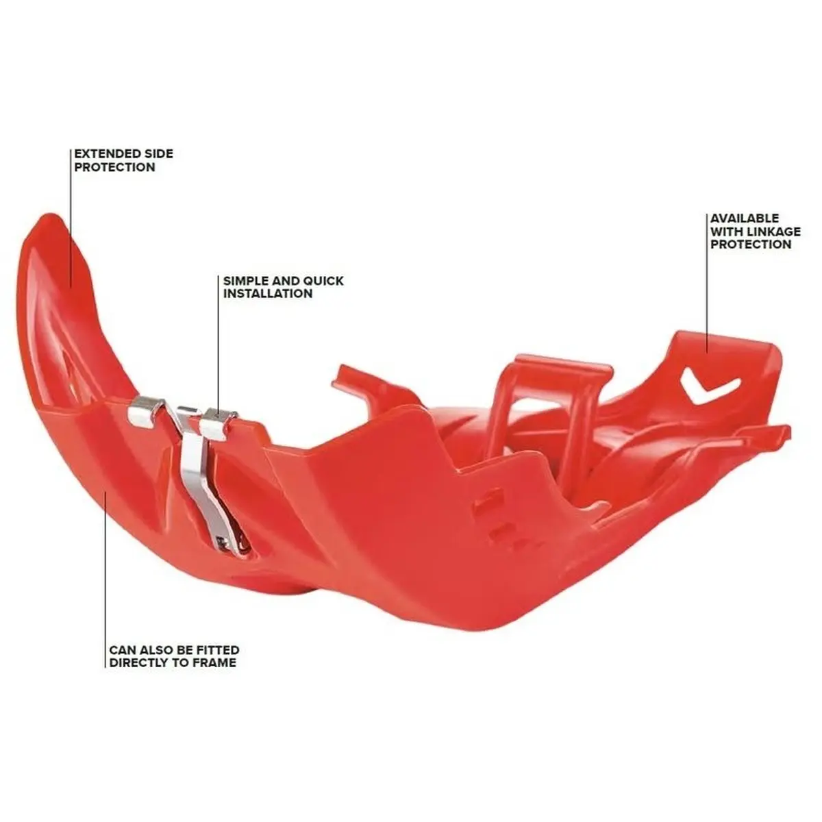 POLISPORT kryt motoru FORTRESS SKID PLATE s krytem PRO-LINK KTM SX-F 250/350 16-22; SXF 450 19-22; HUSQVARNA FC 250/350 16-22 FE 250/350 17-23, FE 450