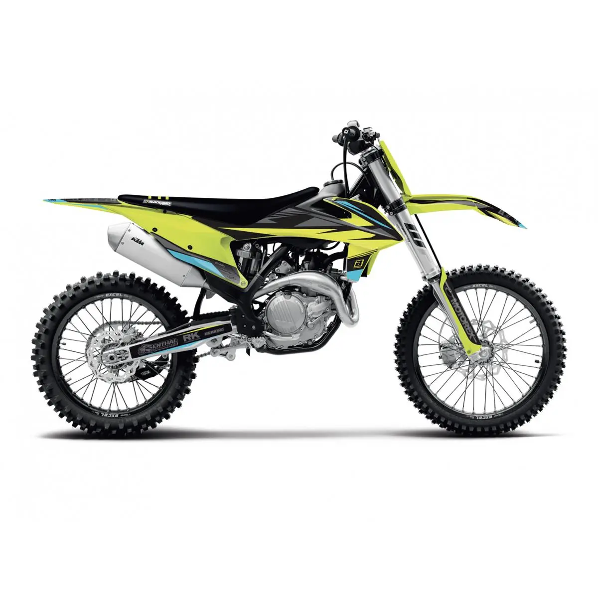 BLACKBIRD sada samolepek (dýhy) + potah sedla KTM SX/SX-F 19-22, EXC/EXC-F 20-23 STEALTH ( )