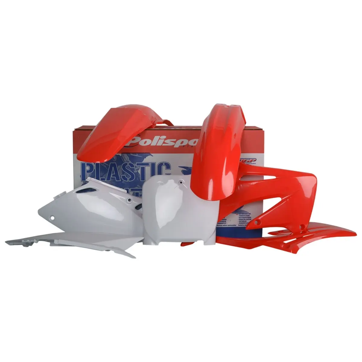 POLISPORT kompletní sada plastů HONDA CRF 450R 02-03 barva červeno bílá OEM ( )