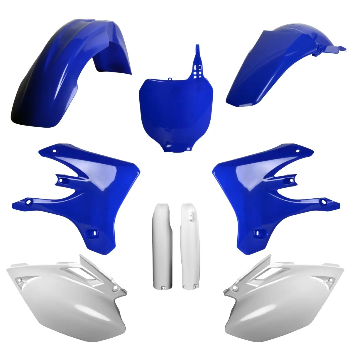 POLISPORT kompletní sada plastů (FULL KIT) YAMAHA YZ 250F 05; YZ 450F 05 v sadě přední tabulka (8658000003) i kryty tlumičů (8398100001) barva modrá