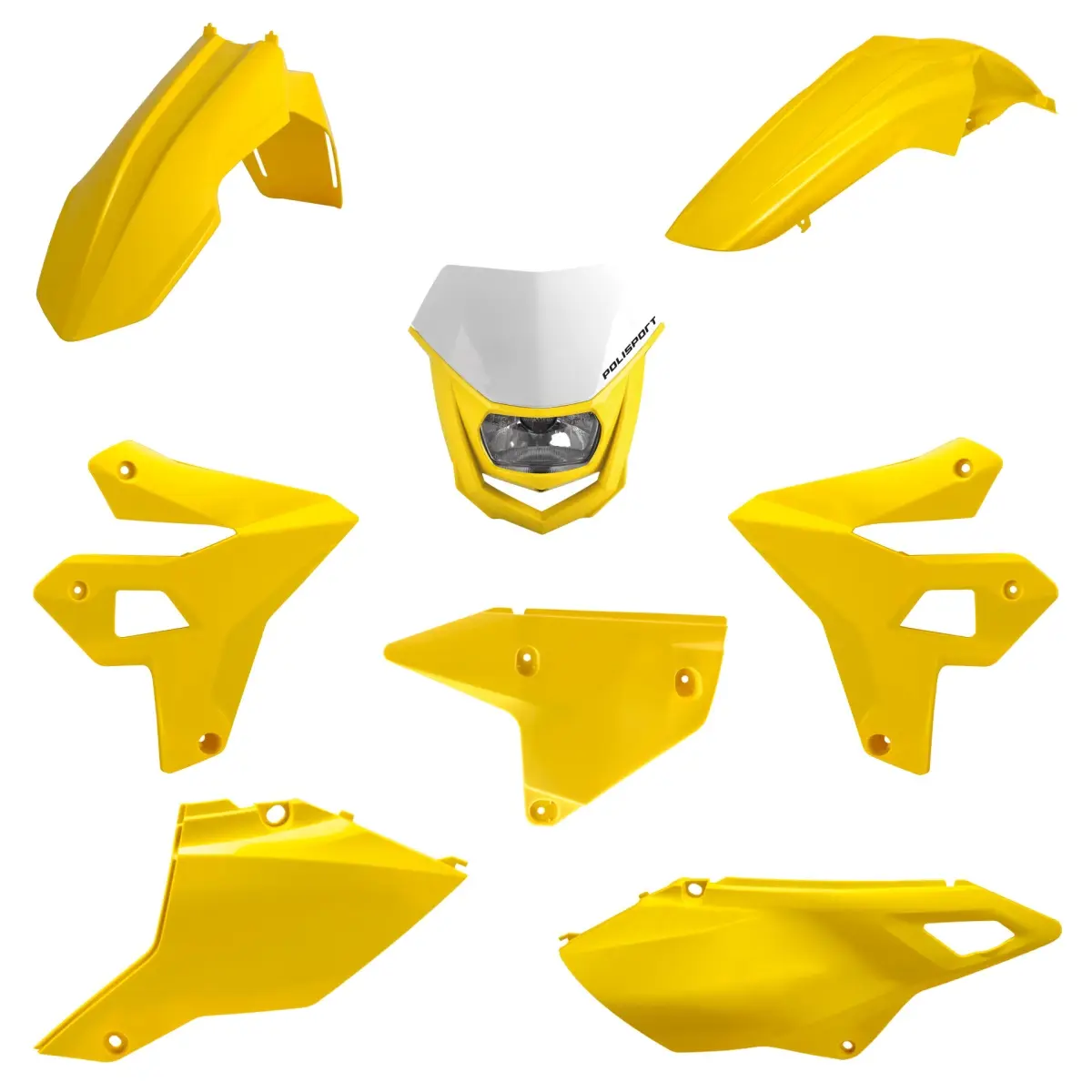 POLISPORT kompletní sada plastů SUZUKI DR-Z 400 (DRZ400) 00-25 v sadě přední světlo (restyling) barva žlutá ( )