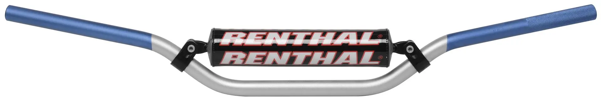 RENTHAL řidítka 7/8 (22mm) MX HANDLEBAR SILVER/BLUE RC PADDED barva stříbrná/modrá s chráničem (RENTHAL řidítka 7/8 (22mm) MX HANDLEBAR SILVER/BLUE)