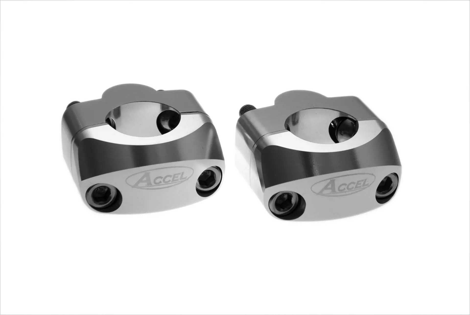 ACCEL držáky/zvedáky na řidítka (spodní-22,2/horní-28,6mm) výška 20mm barva stříbrná (BM-34SV22/28) ( )