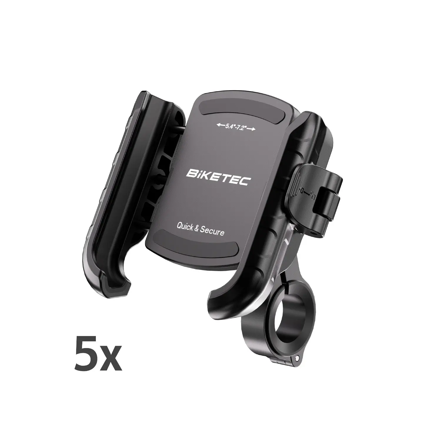 BIKETEC PRO 5 kusů držák motocyklový na telefon antivibrační QUICK LOCK montovaný na řidítka nebo zrcátko ( )