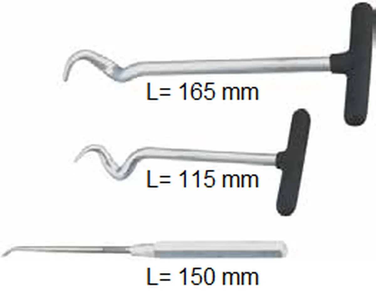 BUZZETTI nástroj na demontáž těsnění; o-kroužků; pružných hadic sada obsahuje 3 kusy 165mm 150mm 115mm ( )