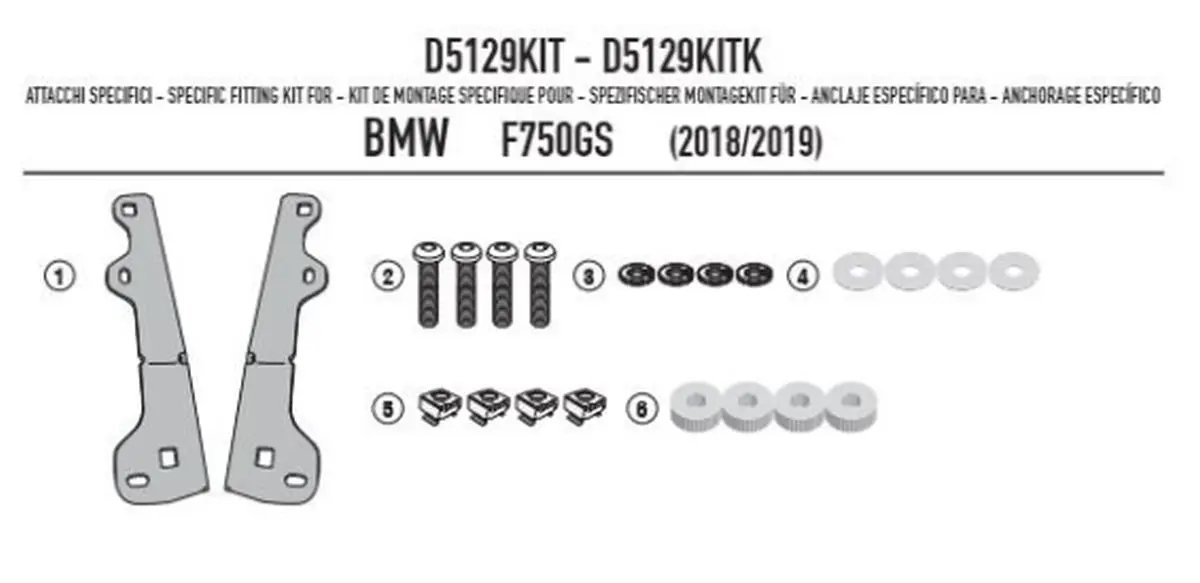 KAPPA upevnění plexi KD5127S, KD5127ST a KAF5127 BMW F 750GS (18-23) F 800 GS (24-25) ( )