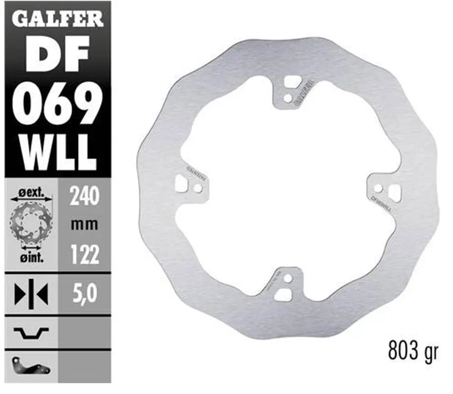 GALFER zadní brzdový kotouč HONDA CR 125R/250R 95-07, CR 500 95-00, CRF 250R/450R 02- WAVE (240X122X5mm) ( )