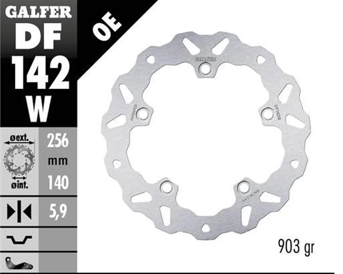 GALFER brzdový kotouč zadní HONDA CRF 1100L AFRICA TWIN 20- (WAVE FIXED) (256X140X5,9mm) ( )