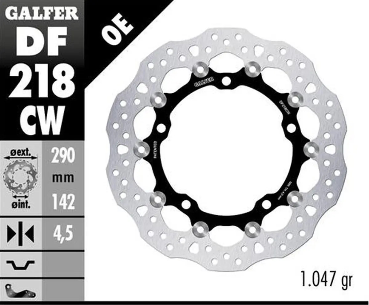 GALFER brzdový kotouč plovoucí přední 290mm KAWASAKI ZX-4RR 24- (290X142X4,5mm) (GALFER brzdový kotouč plovoucí přední 290mm KAWASAKI ZX-4RR 24-)