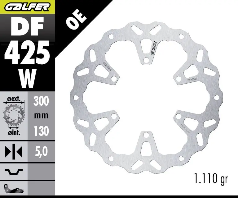 GALFER brzdový kotouč přední KAWASAKI KLE 500 '26- (WAVE FIXED) (300X130X5MM) ( )