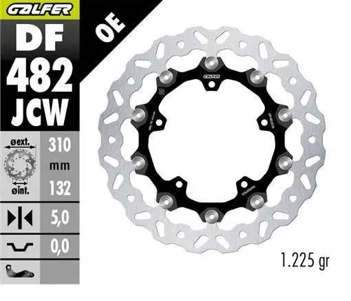 GALFER přední brzdový kotouč YAMAHA FAZER 8 10-; FZ 8 10- YZF-R6 05-16 (FLOATECH) (310X132X5mm) ( )