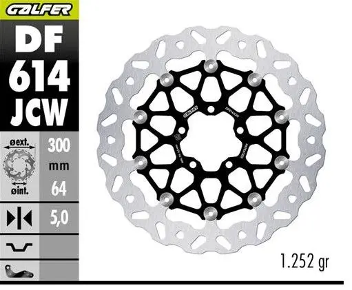 GALFER přední brzdový kotouč KTM 990 DUKE 24- (WAVE FLOATING) (300X64X5mm) ( )