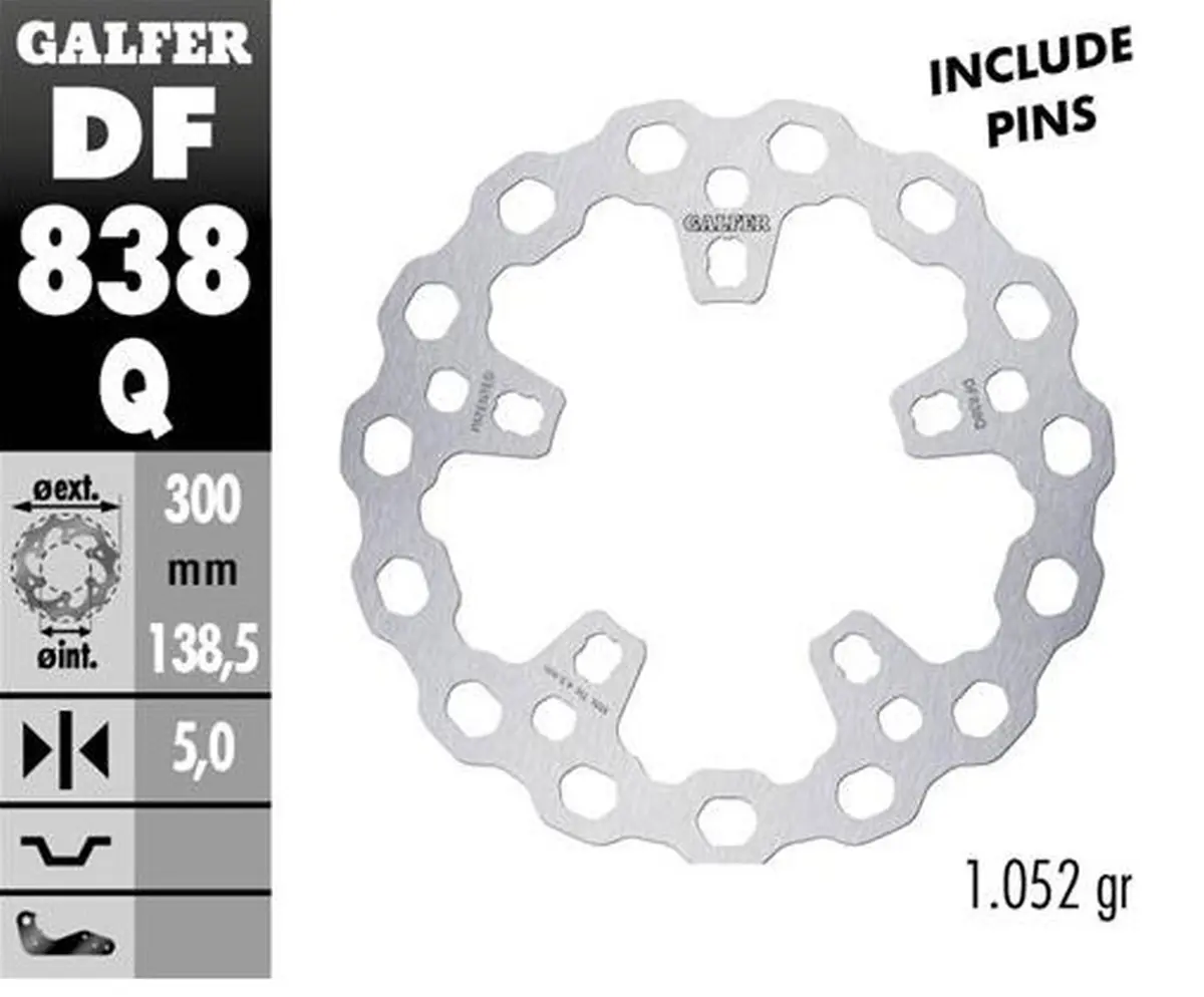 GALFER brzdový kotouč přední HARLEY-DAVIDSON (300X138X5) (CUBIQ) ( )