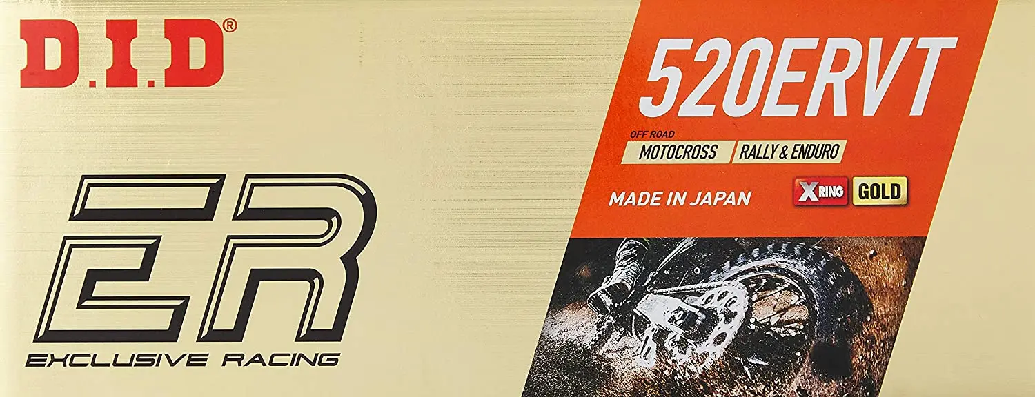 DID hnací řetěz 520ERVT-108 (108 článků) X-RING (zlatá) rozpojený + spona ( )