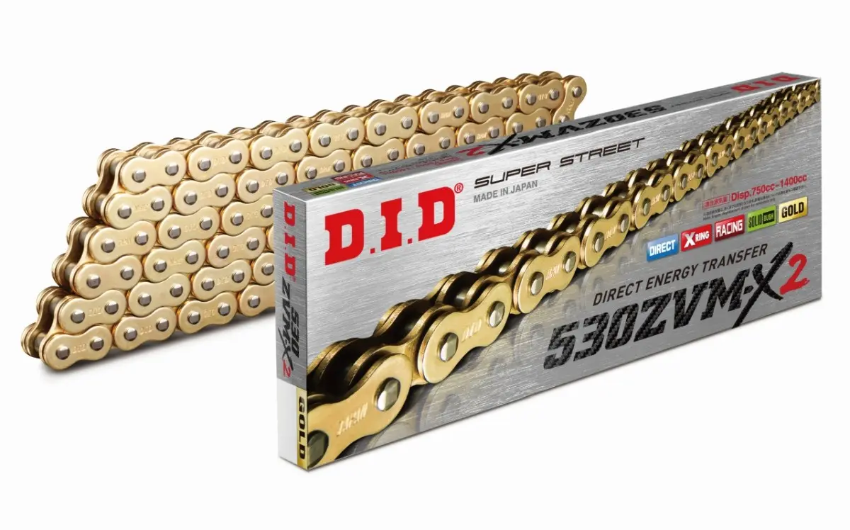 DID hnací řetěz 50(530)ZVMX2GG-118 / (118 článků) X-RING zlatý / zlatý rozpojený + nýtovací spojka (50ZVMX2GG-118) ( )