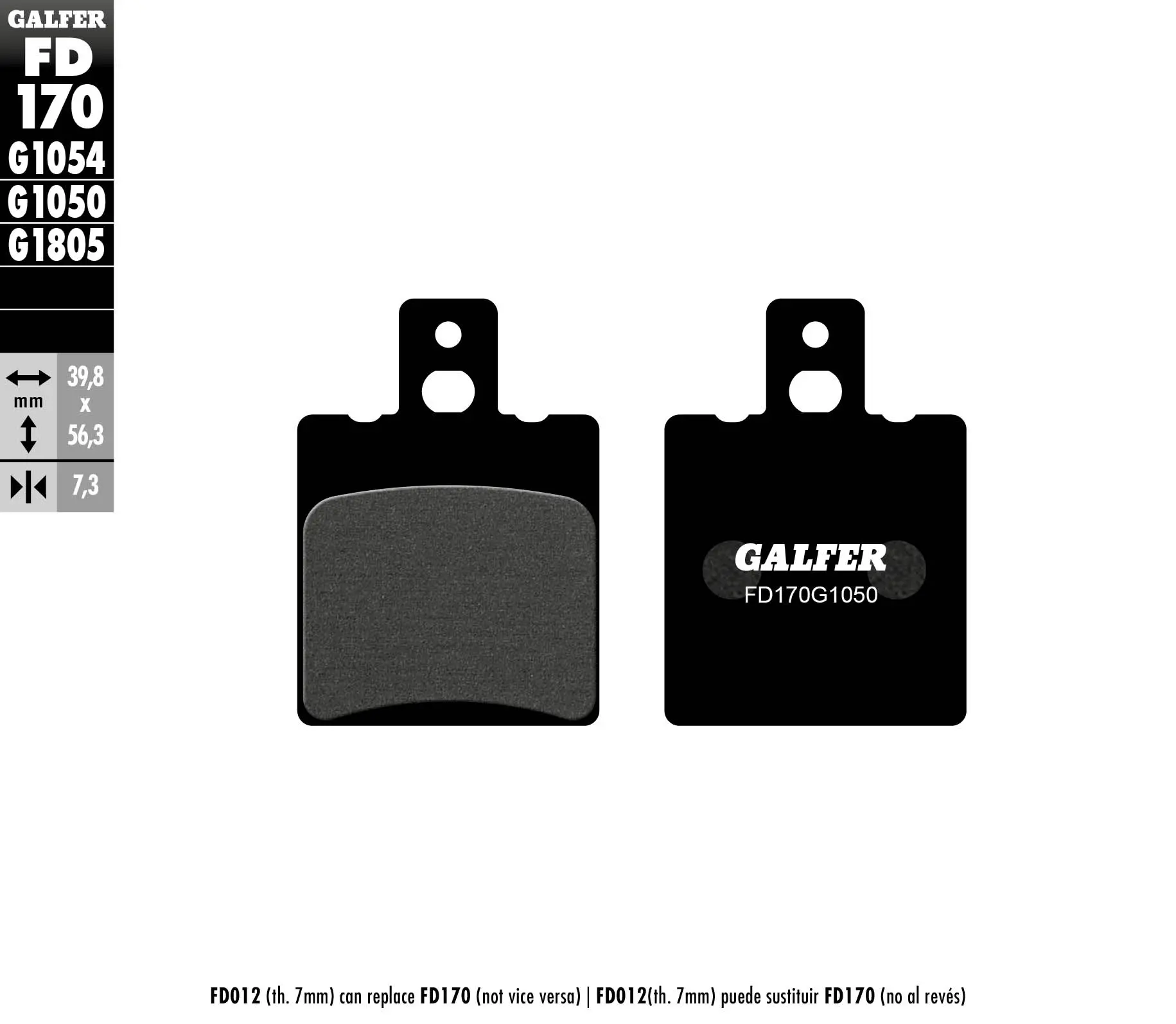 GALFER brzdové destičky KH047 polokovové (tloušťka 7,3mm) SCOOTER (GALFER brzdové destičky KH047 polokovové (tloušťka 7,3mm) SCOOTER)