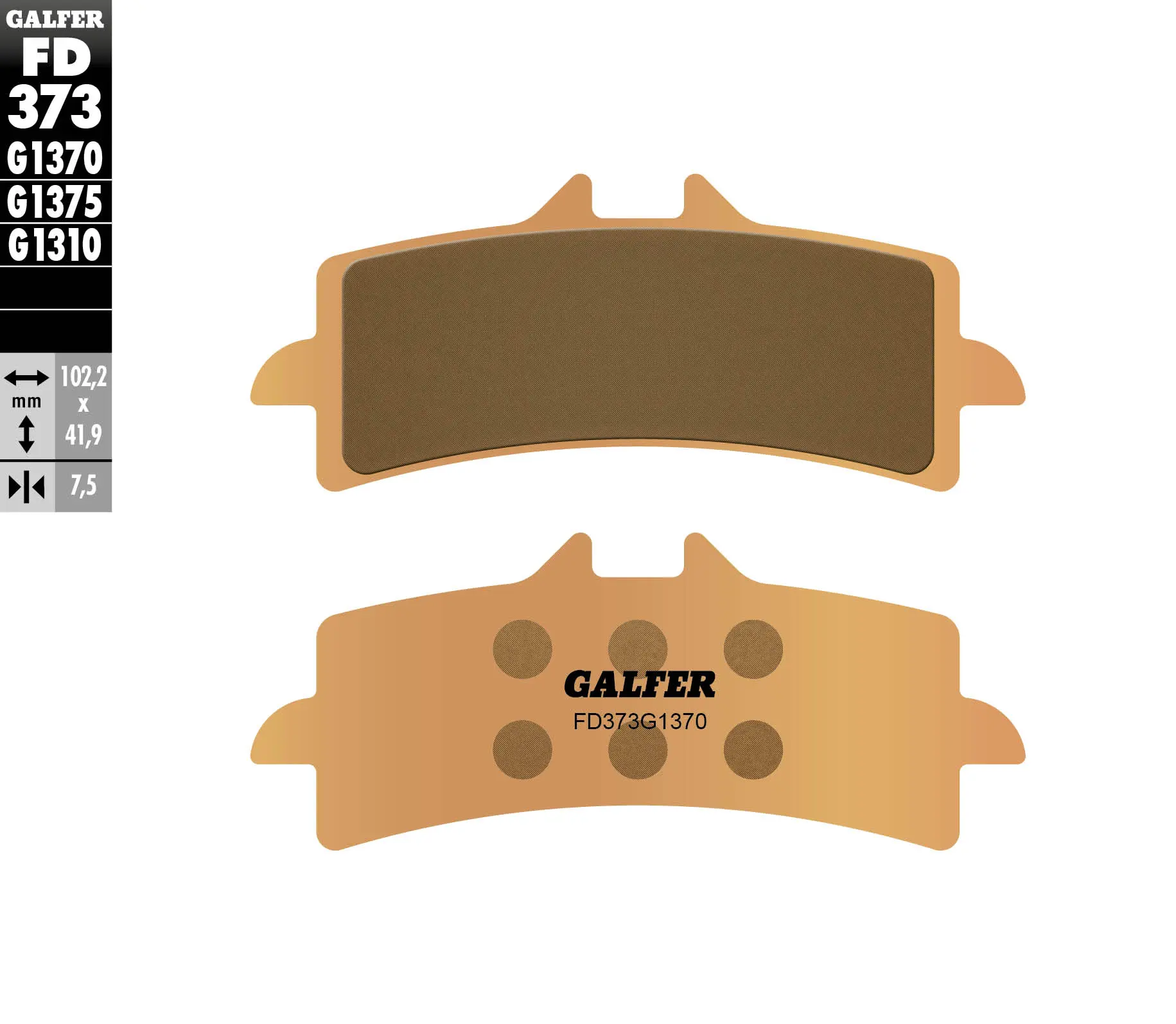 GALFER brzdové destičky KH447 sintrované barva zlatá STREET, přední (BREMBO) ( )