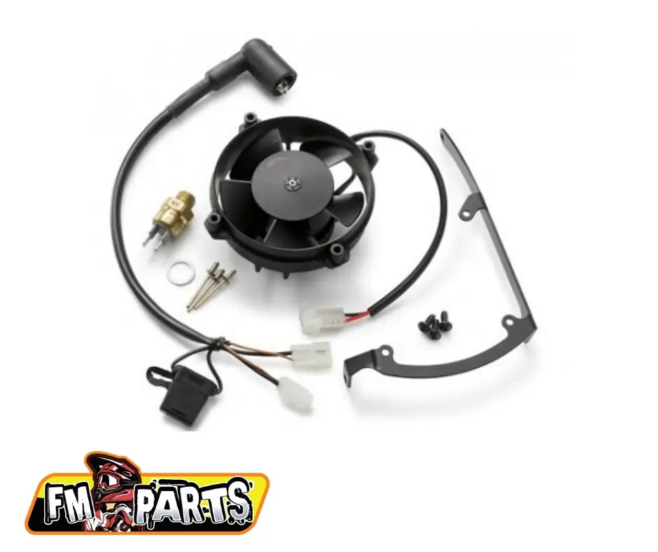 FM-PARTS kompletní sada ventilátoru chladiče vhodná pro KTM / HUSQVARNA '08-'17 (s tepelným spínačem na hadici) ( )