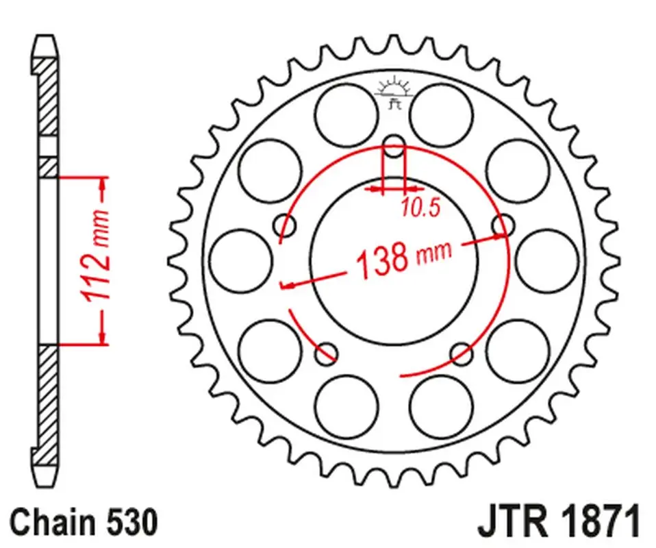 JT zadní řetězové kolečko 4448 50 YAMAHA R6 '99-'02 (444850JT) (řetěz 530) ( )