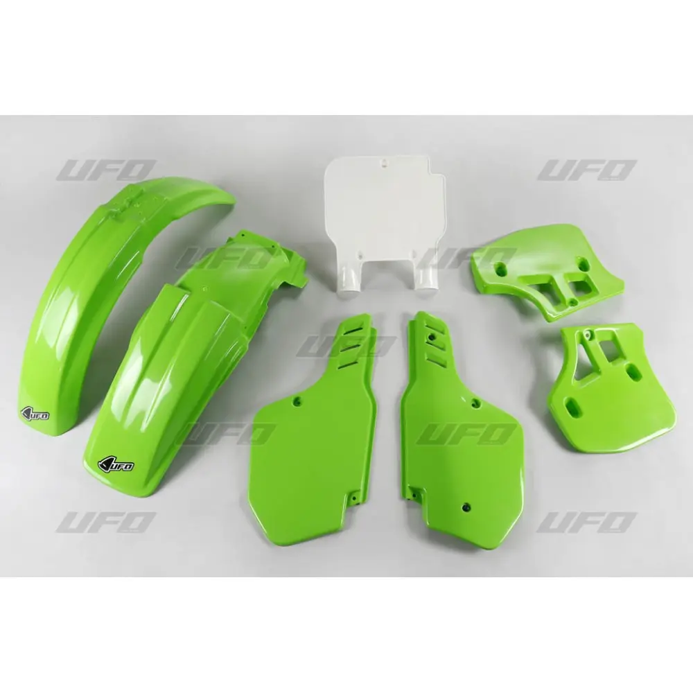 UFO kompletní sada plastů KAWASAKI KX 500 93-95 barva OEM (zelená/bílá) (KA187E999) ( )