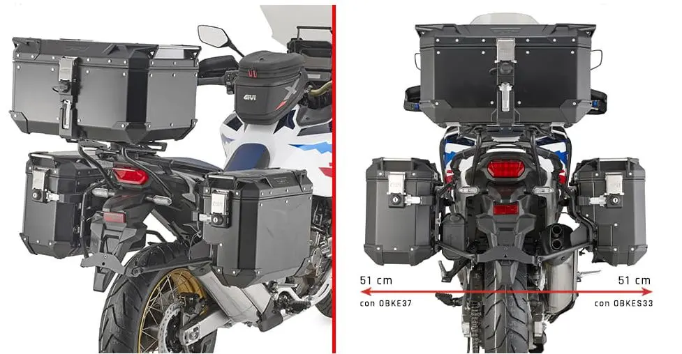 KAPPA boční nosič kufru MONOKEY CAM SIDE HONDA CRF 1100 L AFRICA TWIN 20-25 / ADVENTURE SPORTS 20-25 - pod kufry KVG K'VOYAGER ALU - pravý KVGS33