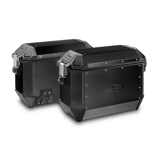 KAPPA boční kufry 36L MONOKEY KMS36B K'MISSION hliníkové BLACK LINE (pár = 2 kusy) + přídavný zámek - pro boční nosiče KL, KLR, KLO, KLOR ( )