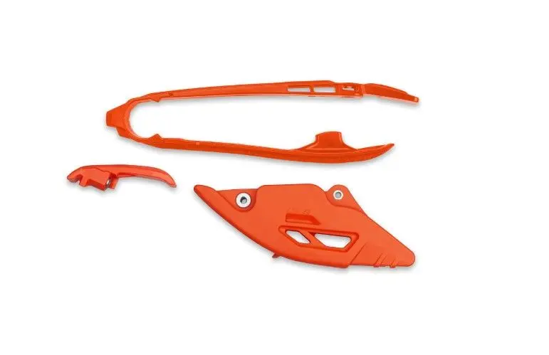 UFO komplet kluzák + vodítko řetězu KTM SX 125 / 150 / 250 / 300 25-26, SX-F 250 / 350 / 450 25-26 barva oranžová ( )