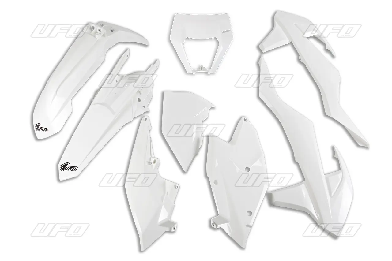UFO kompletní sada plastů KTM EXC/EXC-F TPI 17-19 s krytem světla barva bílá (KT523E047) ( )