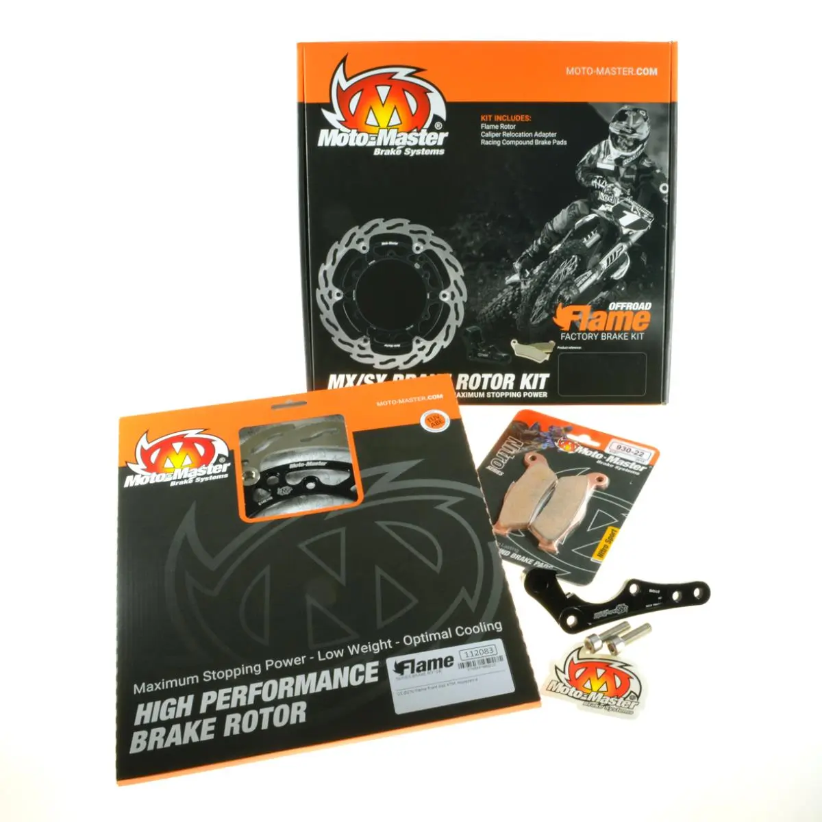 MOTO-MASTER brzdová sada KTM SX 85 '21-, HUSQVARNA TC 85 '21-, GASGAS MC 85 '21-, obsahuje: plovoucí kotouč 260mm (112160), adaptér (211124) a