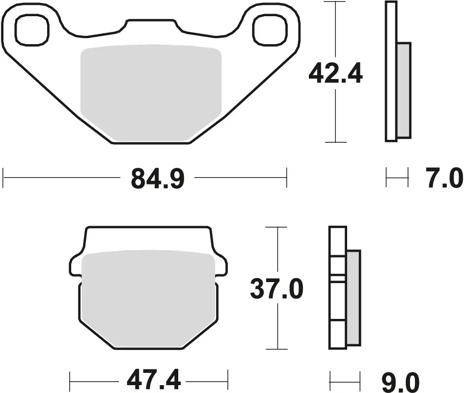 TRW ZF brzdové destičky KH83 organické DERBI SENDA 50 12-17, KAWASAKI KLX 110 10-, KMX 125 87-98, SUZUKI UE 125 / 150 01-03, přední/zadní ( )