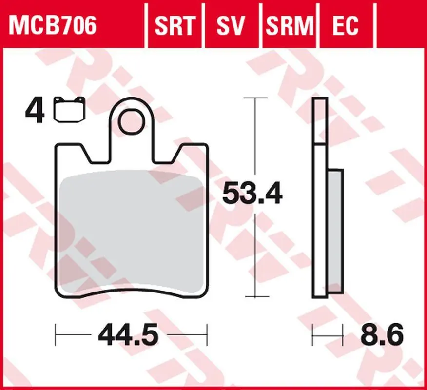 TRW ZF brzdové destičky KH283 sintrované SUZUKI AN 250 BURGMAN 98-00, AN 400 BURGMAN 01-06, SYM GTS 125/250/300 16-, DAELIM QL 125 15-, SL 125 OTELLO