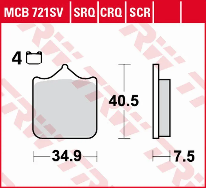 TRW ZF brzdové destičky KH604/4 karbonové závodní APRILIA RSV 1000 MILE/R 01-03, RSV 1000R 04-10, DUCATI 748/749/996/998/999 01-07, KTM 690 SM/SMC