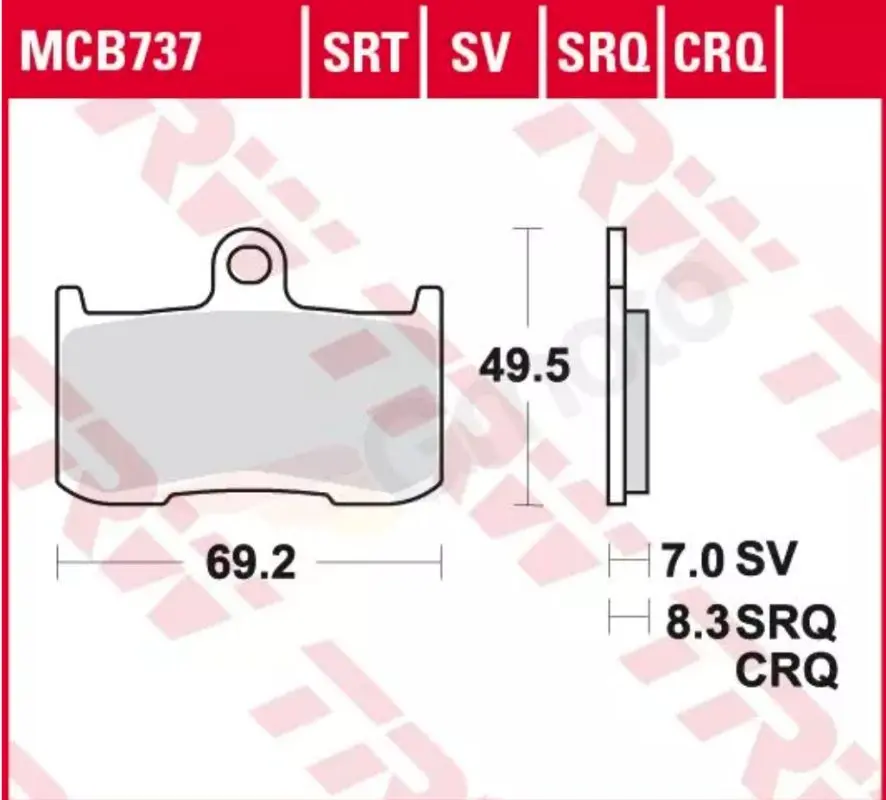 TRW ZF brzdové destičky KH347 sintrované závodní KAWASAKI Z 800 13-17, Z 900 17-21, Z 1000 03-06, SUZUKI GSX 750 17-21, GSX 1300 07-10, INDIAN CHIEF /