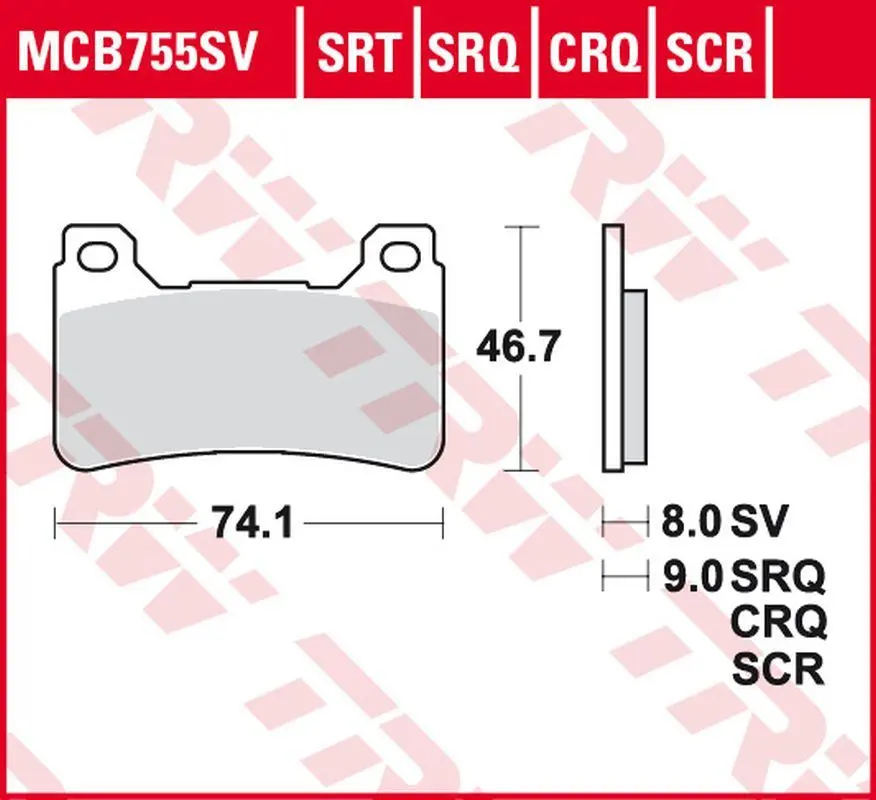 TRW ZF brzdové destičky KH390 sintrované karbonové závodní HONDA CBR 600RR 05-16, CBR 1000RR FIREBLADE 04-16 přední (TRW ZF brzdové destičky KH390)