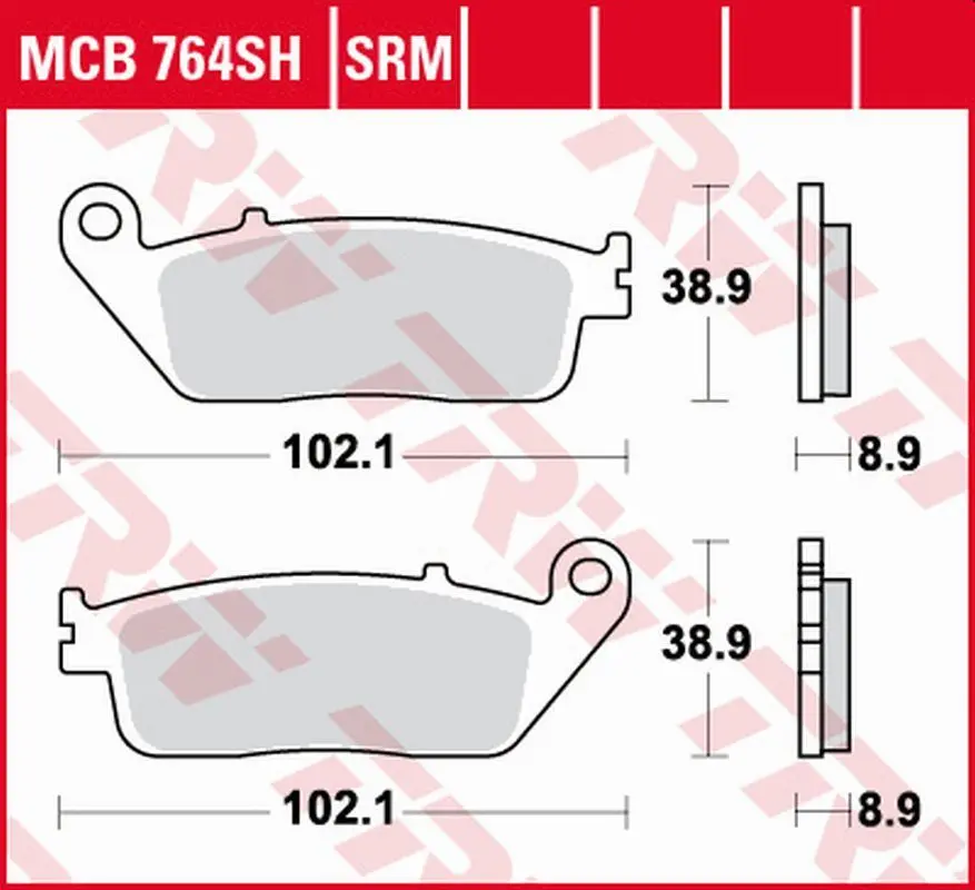 TRW ZF brzdové destičky KH142 sintrované STREET BMW C 650 12-18, HONDA VT 600 SHADOW 94-99, CB/CBR 650 14-20, NTV 650, VFR 750, CB 750 88-97, ST 1100