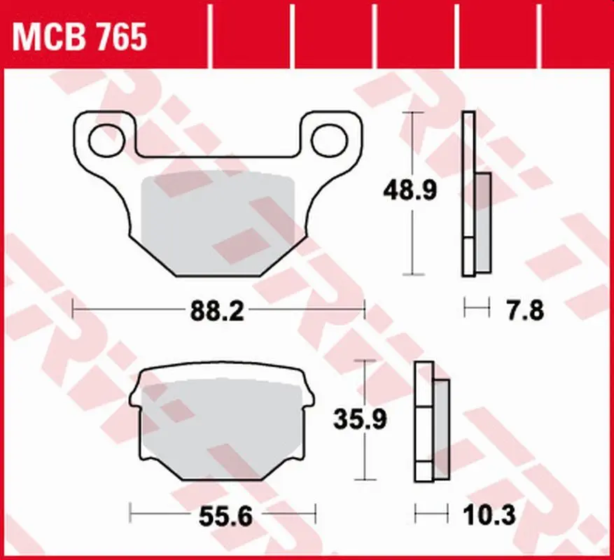 TRW ZF brzdové destičky KH093 organické APRILIA RX 125 08-13, DERBI SENDA/TERRA/GPR 125 08-16, GAS GAS EC 250/300 12-16, RIEJU MARATON 125 09-, zadní