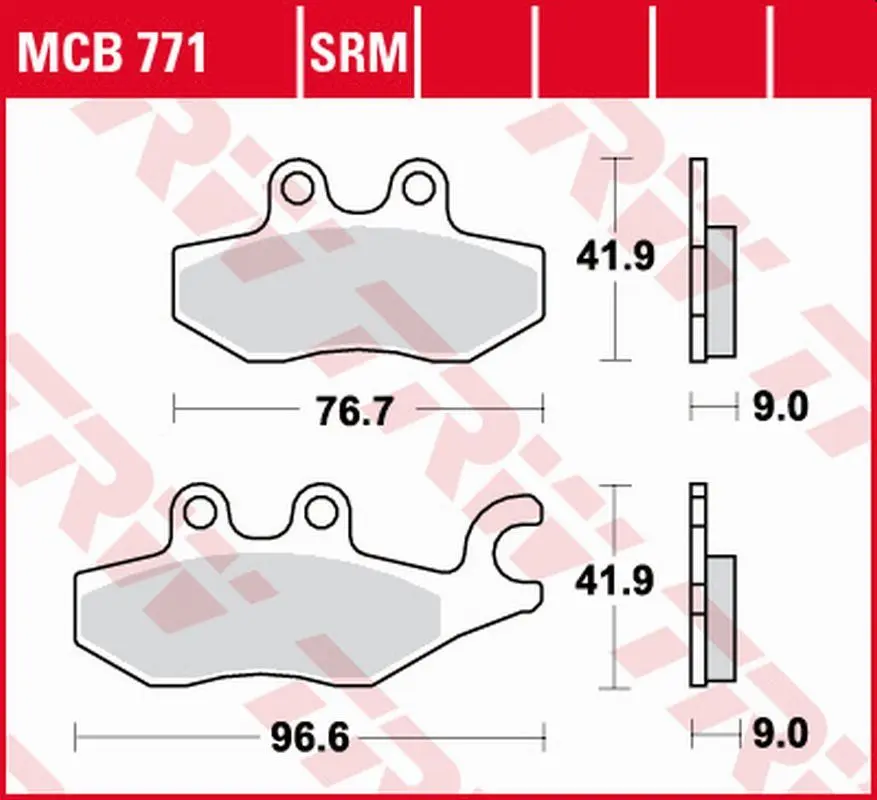 TRW ZF brzdové destičky KH418 sintrované PIAGGIO BEVERLY 125 10-, MEDELEY 125 16-, MP3 125 09-12, X7 125 08-12, XEVO 125 07-, MEDELEY 150 16-, MP3 500