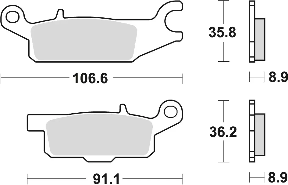 TRW ZF brzdové destičky KH445 sintrované OFFROAD YAMAHA GRIZZLY YFM 550 09-20, GRIZZLY YFM 700 07-20, zadní ( )