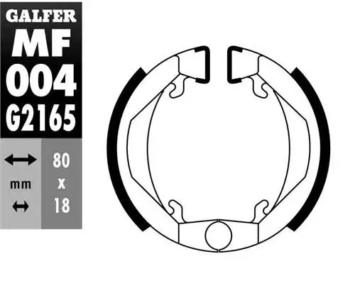 GALFER brzdové čelisti přední/zadní HONDA PX 50 84-89, PEUGEOT 103/104/105 80-, PUCH X10/X20 50 86- ( )