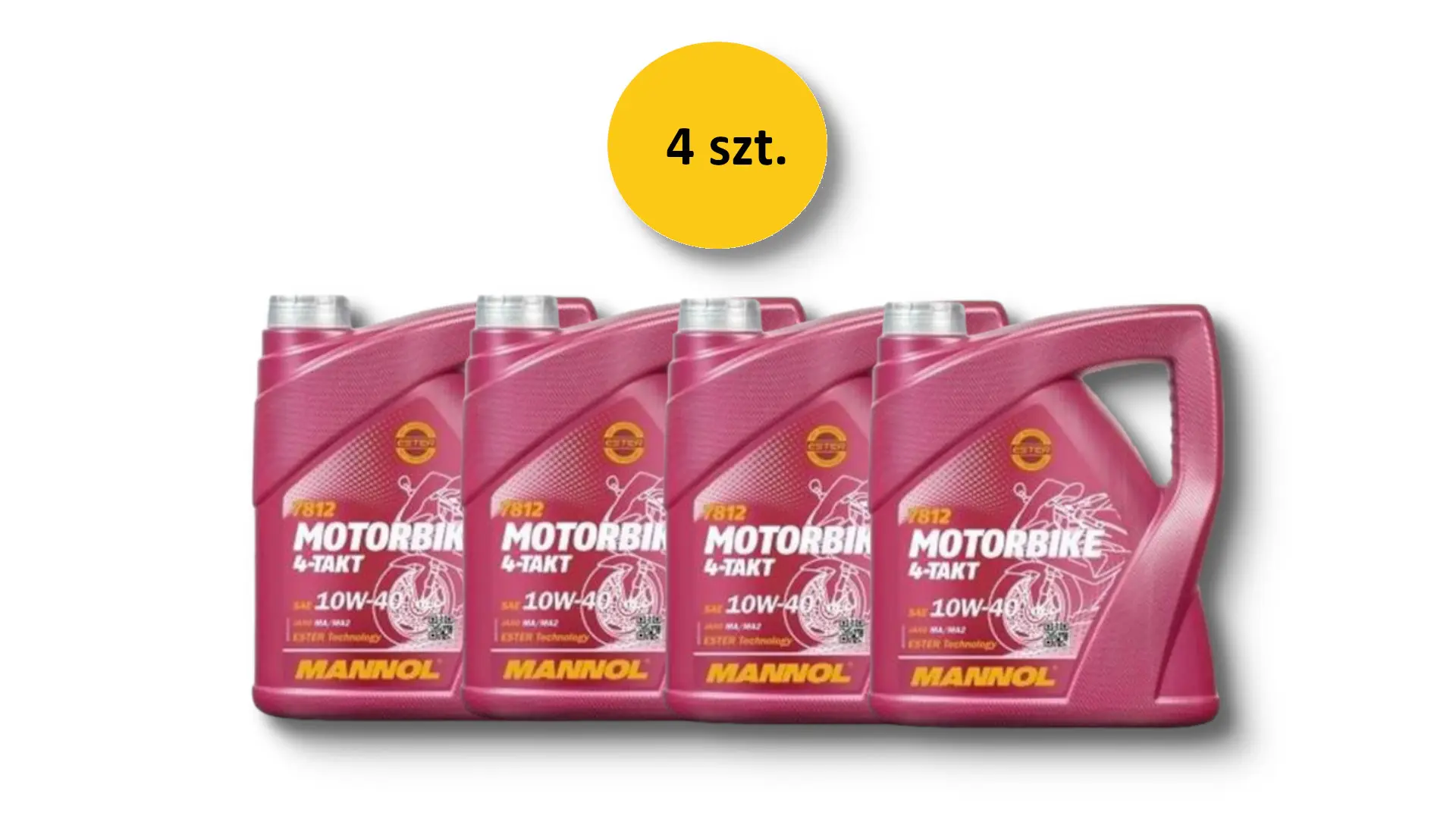 MANNOL motorový olej 4T MOTORBIKE 10W40 4L ESTER + MA2 syntetický (7812) (API SN) karton 4 kusy (set) ( )