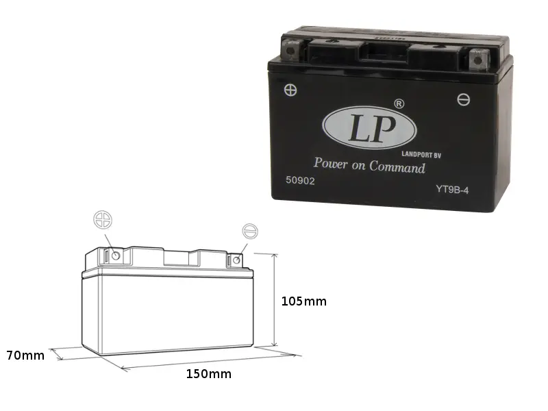 LANDPORT akumulátor YT9B-4 (MS LT9B-4) 12V 8AH 150X69X105 bezúdržbový - zalitý (6) ( )