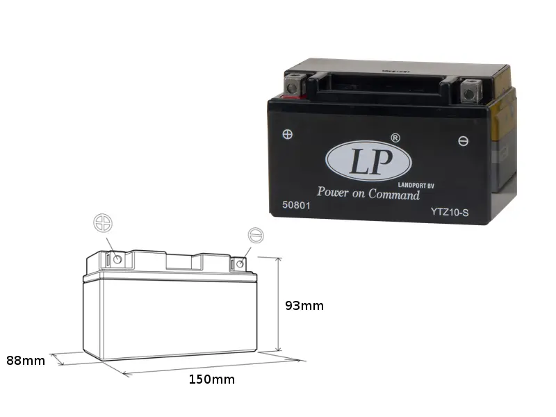 LANDPORT akumulátor YTZ10S (MS LTZ10-S) 12V 8,6AH 150X86X95 bezúdržbový - zalitý (6) ( )
