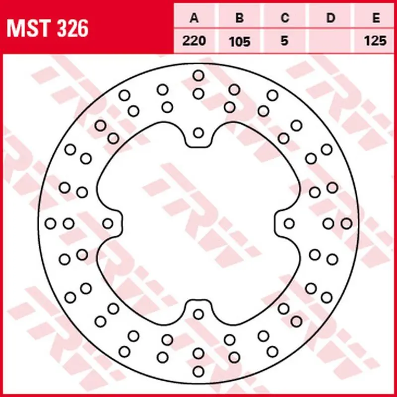 TRW ZF zadní brzdový kotouč HONDA XL 250R BAJA 88-91, NX 500/650 DOMINATOR 93-01, FX 650 VIGOR 99-02, SLR 650 97-98 (220X105X5mm) ( )