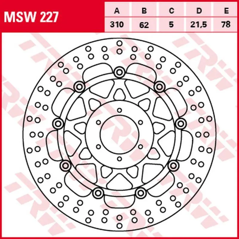 TRW ZF přední brzdový kotouč HONDA CBR 900RR FIREBLADE 98-99 (310X62X5mm) ( )